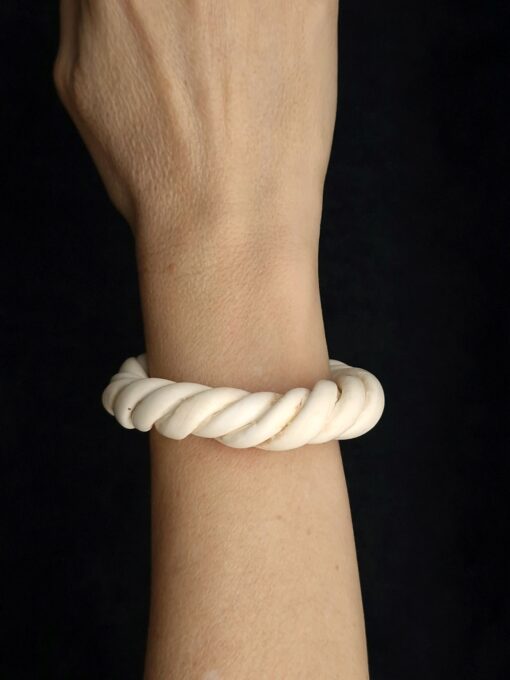 Vegan Ivory Twisted Cuff Size Small