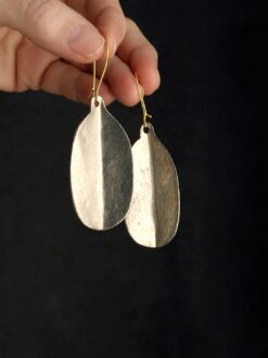 White Bronze Plated Alloy Earrings