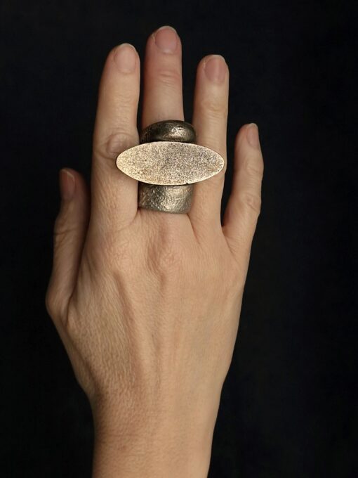 White Bronze Plated Alloy Rings (Set of 3) Size 6.5 - Image 2