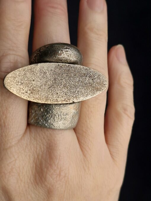 White Bronze Plated Alloy Rings (Set of 3) Size 6.5 - Image 3