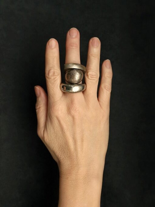 White Bronze Plated Alloy Rings (Set of 3) Size 7 - Image 2