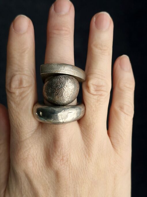 White Bronze Plated Alloy Rings (Set of 3) Size 7 - Image 4