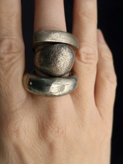 White Bronze Plated Alloy Rings (Set of 3) Size 7 - Image 3