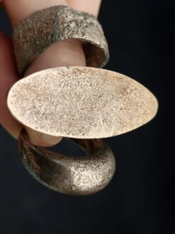 White Bronze Plated Alloy Rings (Set of 3) Size 6.5
