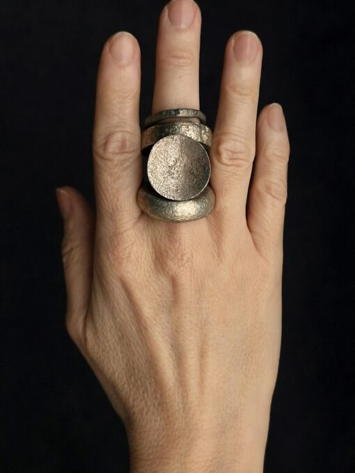 White Bronze Plated Alloy Rings (Set of 4) Size 8 - Image 2