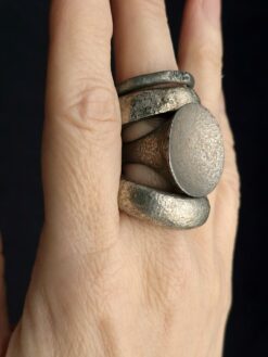 White Bronze Plated Alloy Rings (Set of 4) Size 8