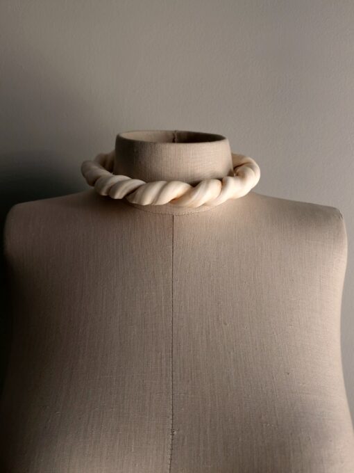 Twisted Vegan Ivory Choker Necklace - Image 2