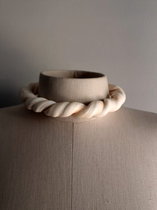 Twisted Vegan Ivory Choker Necklace - Image 6