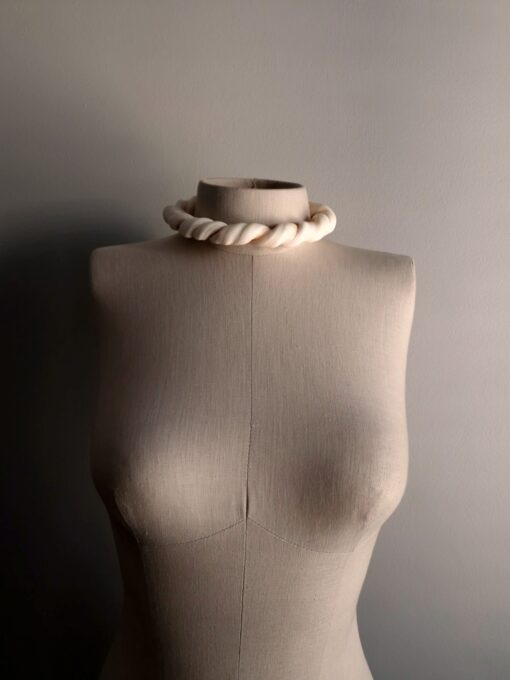 Twisted Vegan Ivory Choker Necklace - Image 5