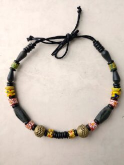 Adjustable Black, Yellow & Orange Necklace