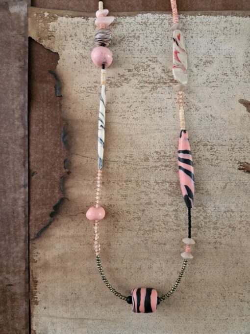 Pink, White & Black Necklace