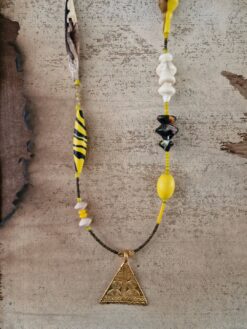 Yellow, Black & White Necklace