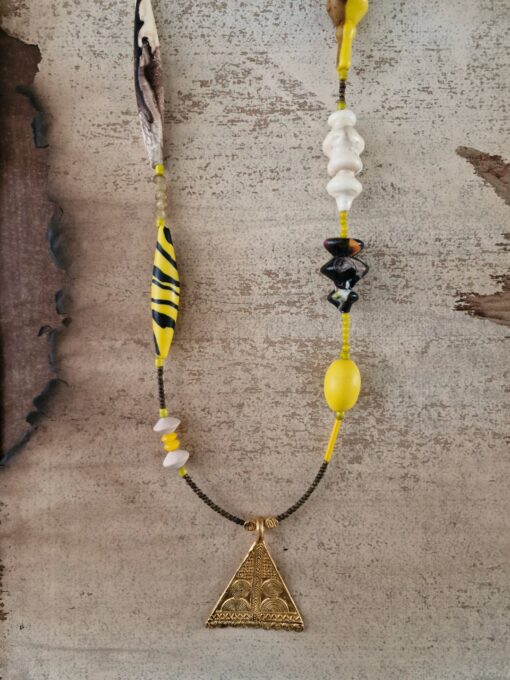 Yellow, Black & White Necklace
