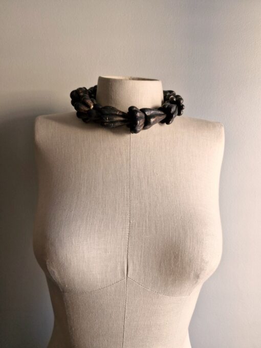 Adjustable Black with Gold Sheen Necklace - Image 7