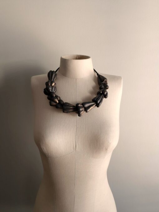 Adjustable Black with Gold Sheen Necklace - Image 6