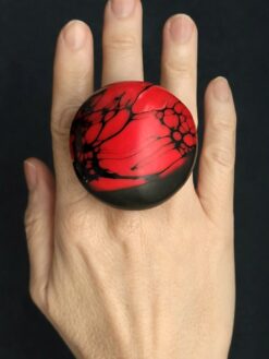 Red & Black Ring Size 6.5