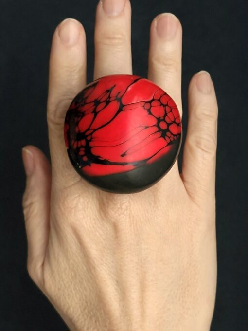 Red & Black Ring Size 6.5