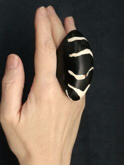 Black & Vegan Ivory Ring Size 7