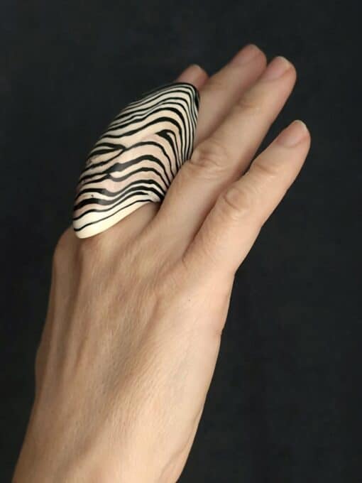 Black & Vegan Ivory Ring Size 7 - Image 4