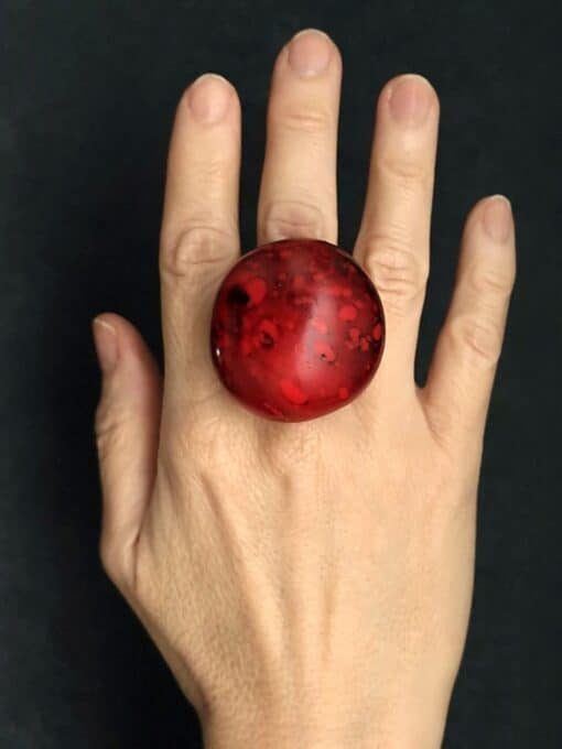 Red Statement Ring Size 7 - Image 2
