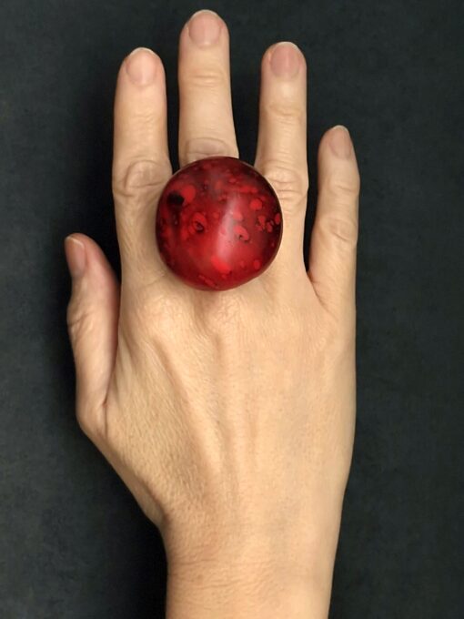 Red Statement Ring Size 7 - Image 3