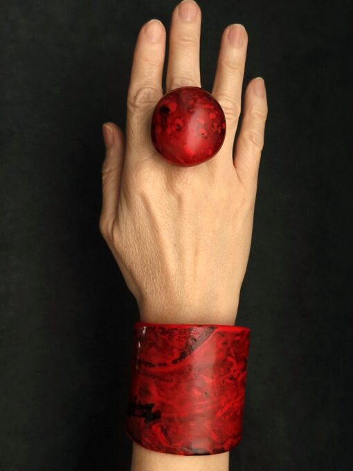 Red Statement Ring Size 7 - Image 5