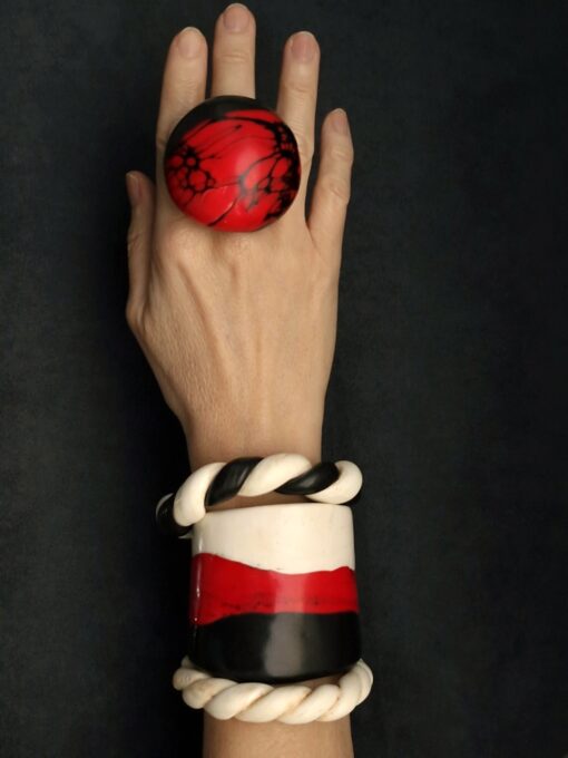 Red Statement Ring Size 7 - Image 6
