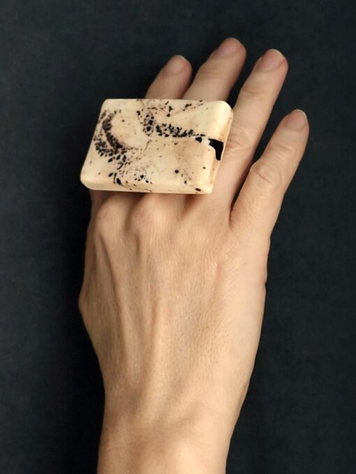 Vegan Ivory Ring Size 8.5 - Image 2