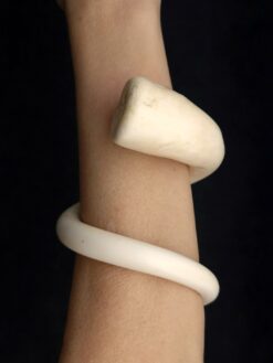Vegan Ivory Snake Cuff Size L