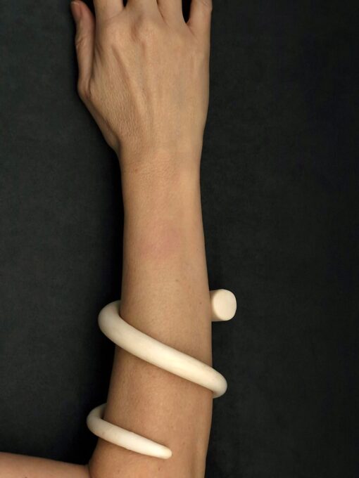 Vegan Ivory Snake Cuff Size M - Image 3