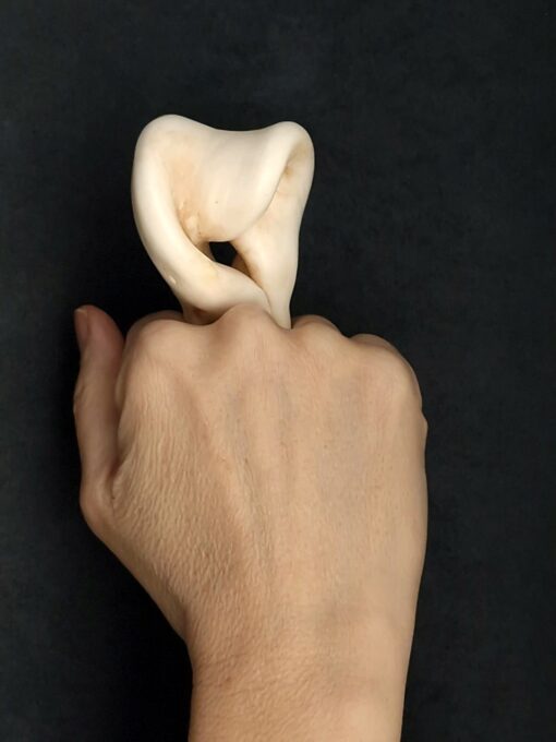 Vegan Ivory Sculptured Ring Size 7 - Image 3