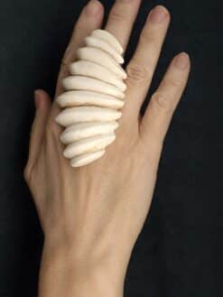 Vegan Ivory Sculptured Ring Size 8