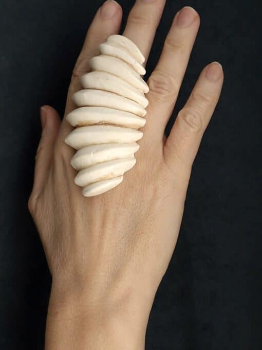 Vegan Ivory Sculptured Ring Size 8