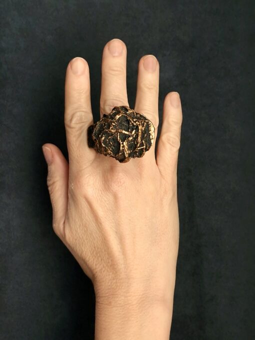 Dark with Gold Sheen Ring Size 8