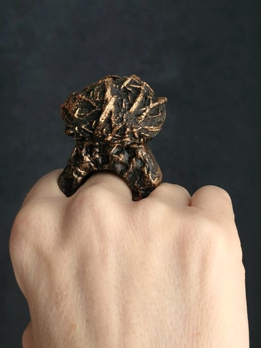 Dark with Gold Sheen Ring Size 8 - Image 3
