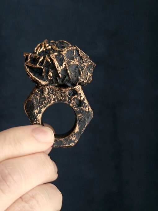 Dark with Gold Sheen Ring Size 8 - Image 4