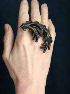 Dark with Gold Sheen Ring Size 7.5