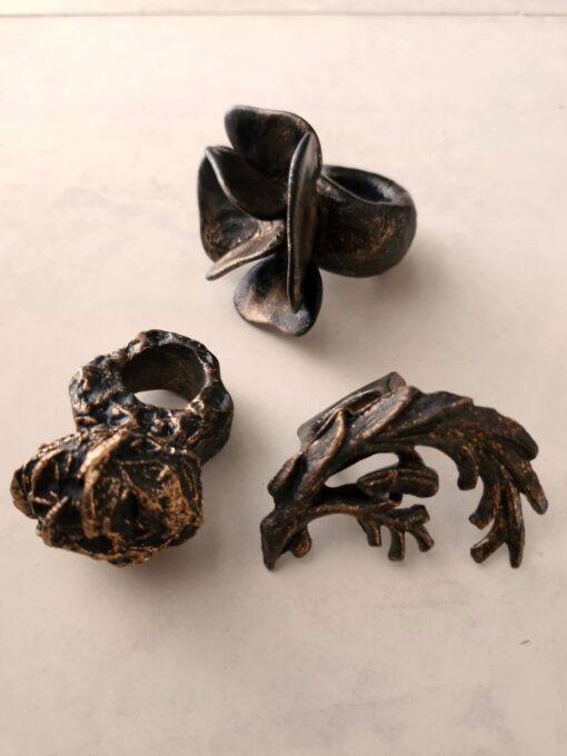 Dark with Gold Sheen Ring Size 7.5 - Image 2