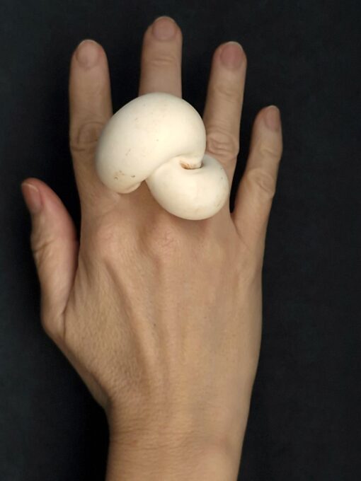 Vegan Ivory Sculptured Ring Size 7 - Image 2