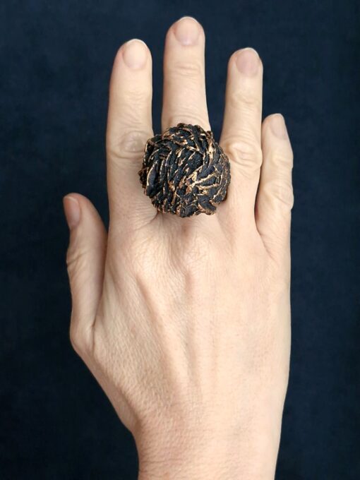 Dark with Gold Sheen Ring Size 6.5 - Image 2