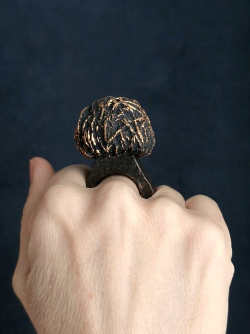 Dark with Gold Sheen Ring Size 6.5 - Image 3