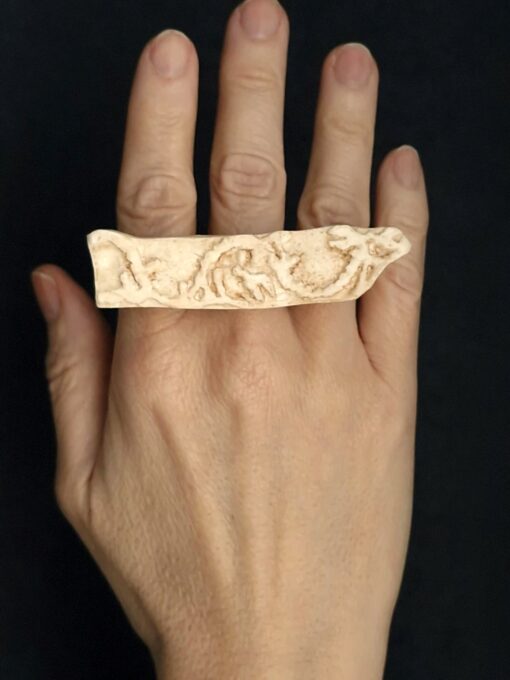 Vegan Ivory Sculptured Ring Size 9