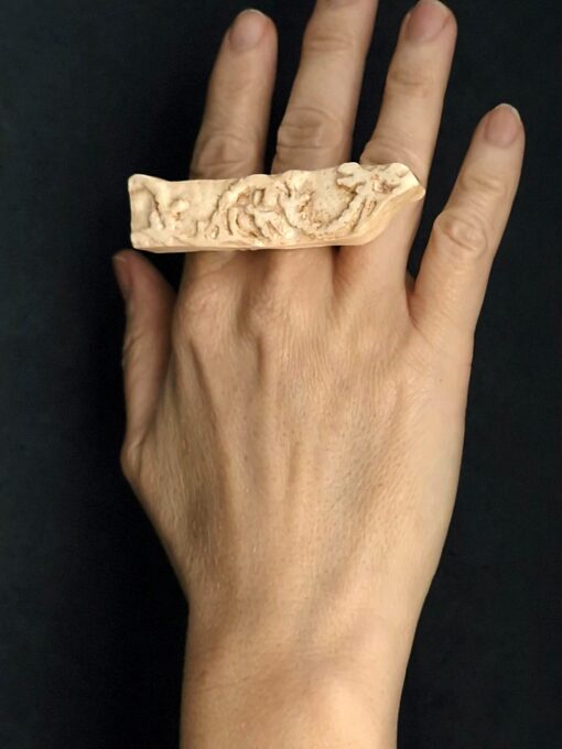 Vegan Ivory Sculptured Ring Size 9 - Image 3