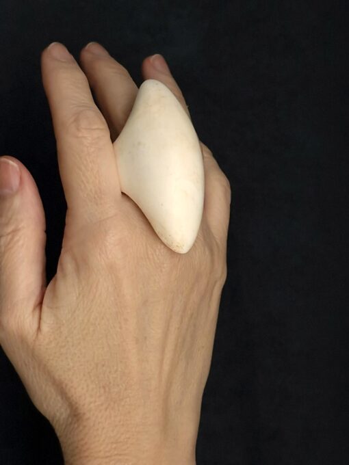 Vegan Ivory Sculptured Ring Size 8.5