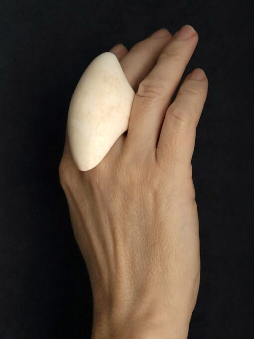 Vegan Ivory Sculptured Ring Size 8.5 - Image 3