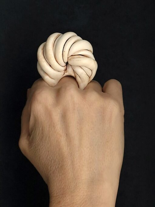 Vegan Ivory Sculptured Ring Size 7.5 - Image 4
