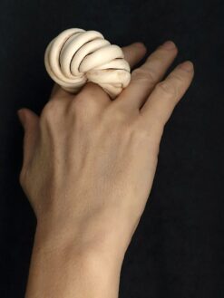 Vegan Ivory Sculptured Ring Size 7.5