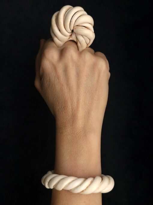 Vegan Ivory Sculptured Ring Size 7.5 - Image 2