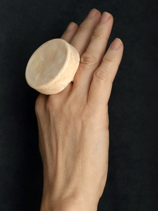 Vegan Ivory Sculptured Ring Size 8 - Image 3