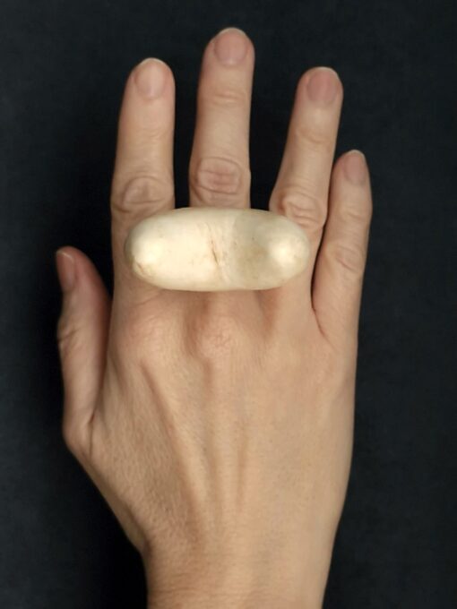 Vegan Ivory Sculptured Ring Size 8 - Image 3